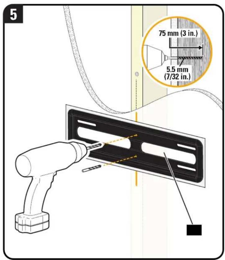 SANUS VML5 - STEP 2B Food Stud Option (Single Stud Install) - 6