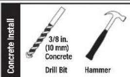 Concrete Install 3/8 in. (10 mm) Concrete Drill Bit Hammer