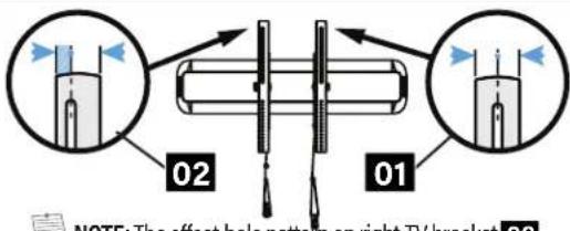 02 01 NOTE: The effect holo pattern on right TV bracket 02