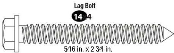 Lag Bolt 14 4 5/16 in. x 2 3/4 in.