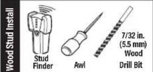 Wood Stud Install Stud Finder Awl 7/32 in. (5.5 mm) Wood Drill Bit