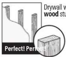 Drywall w wood stu Perfect! Perfect!