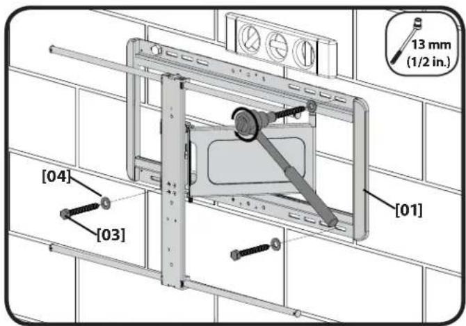 SANUS VLF410 - 2-3 Insert anchors and lag bolts - 2