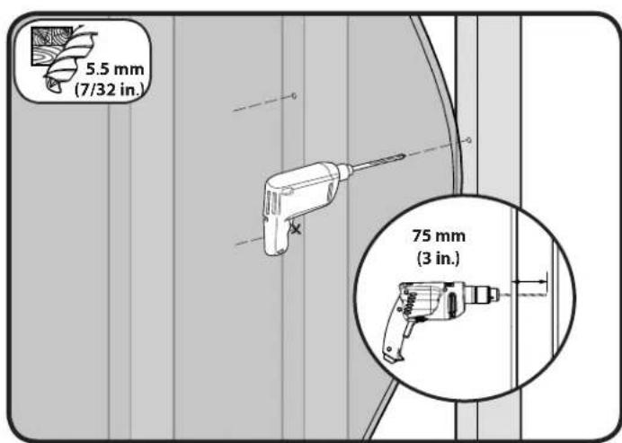 SANUS VLF410 - 2-3 Drill pilot holes and attach wall plate - 1