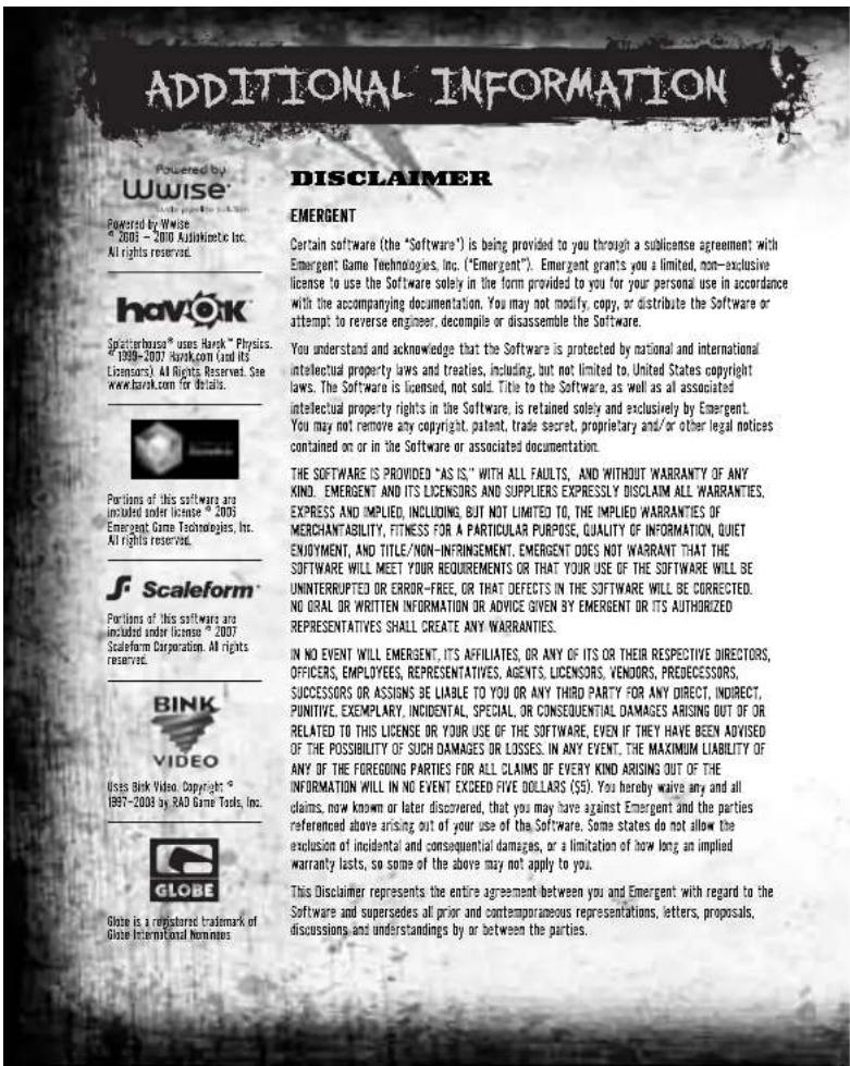 SONY Splatterhouse (PS3) - SPECIAL THANKS - 1