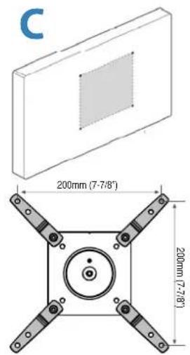 OmniMount PLAY25 - Mount Type B, C, or D TV/Monitor to Arm - 2