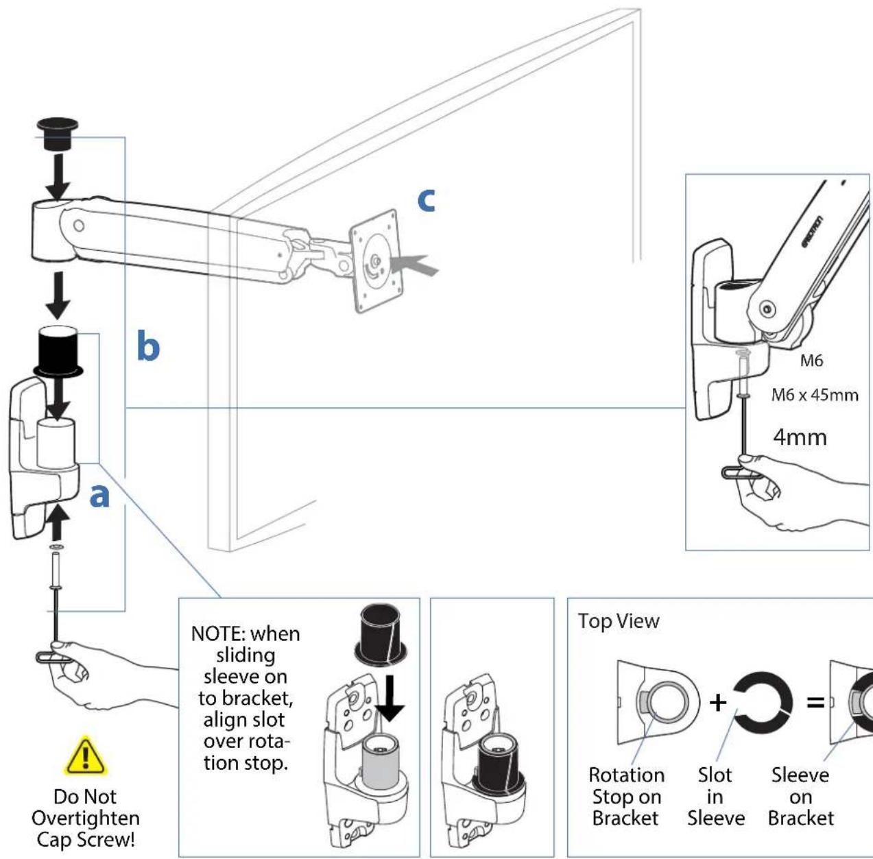 OmniMount PLAY25 - Mount arm to wall bracket. - 1