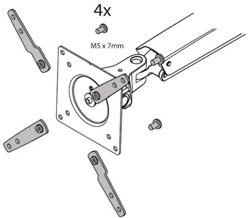 OmniMount PLAY25 - Mount VESA Adapters to Arm based on TV/ Monitor hole pattern size (B, C, or D). - 4