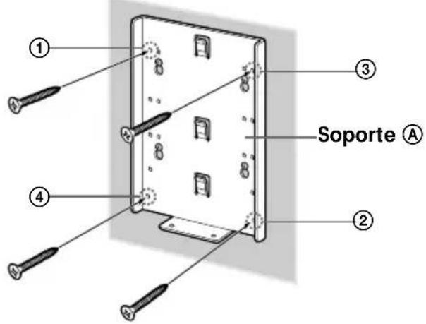 SONY SUW200 - Apriete completamente cuatro de los tornillos preparados en los orificios ① a ④. - 1