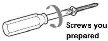 SONY SUW200 - Insert four of the screws you prepared at the positions marked in Step 2 (page 4). - 1