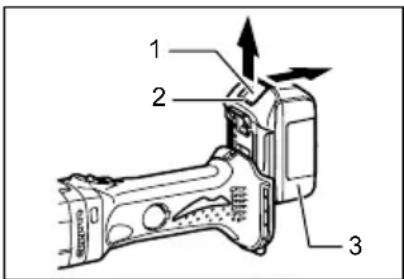 MAKITA DJS161 - Instalación o desmontaje del cartucho de batería - 1