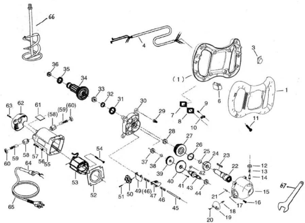 Ferm PMM1006 - Exploded view - 1
