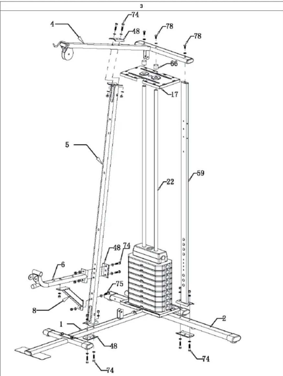 Klarfit Ultimate Gym 5000 - LISTEDER EINZELTEILE - 3