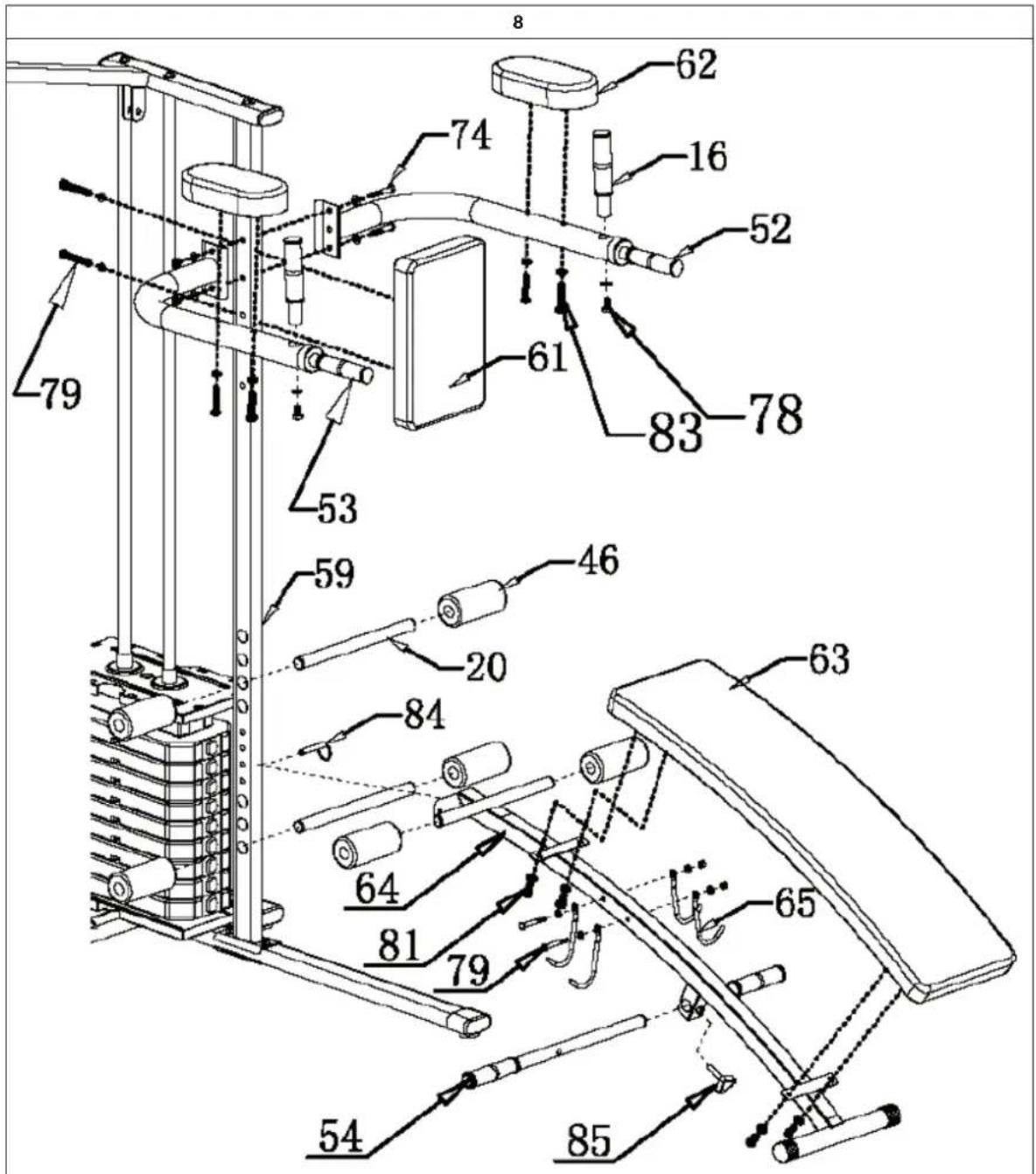 Klarfit Ultimate Gym 5000 - LISTEDER EINZELTEILE - 8