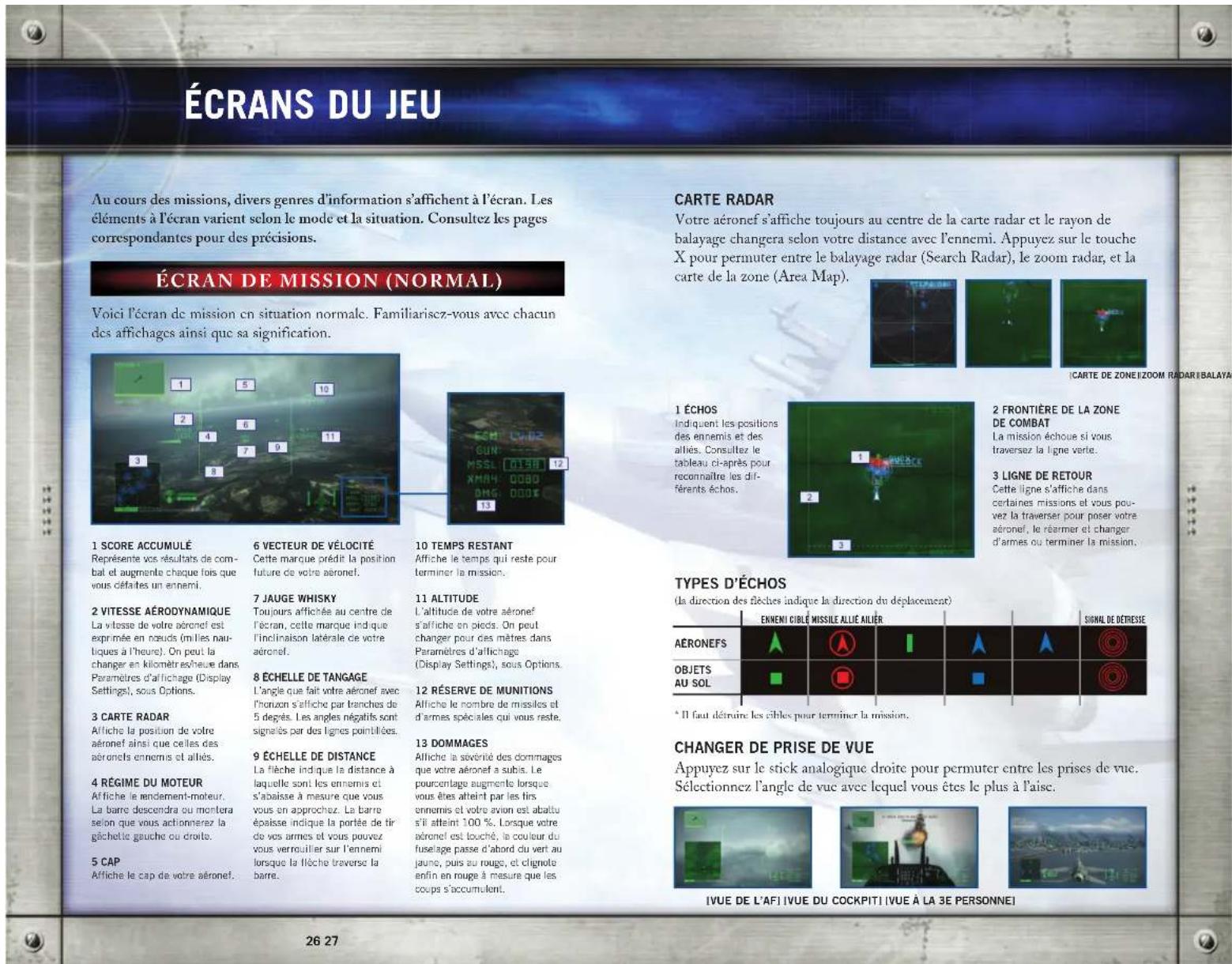 MICROSOFT Ace Combat 6 Fires of Liberation (Xbox 360) - TABLE DES MATIÈRES - 3