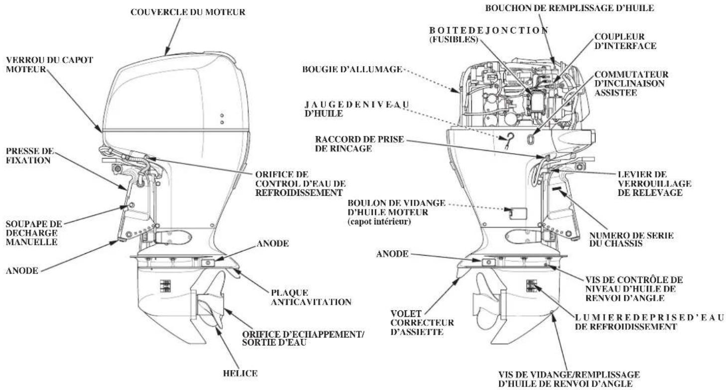 Honda BF135A (2011) - IDENTIFICATION DES ORGANES PRINCIPAUX3. - 1