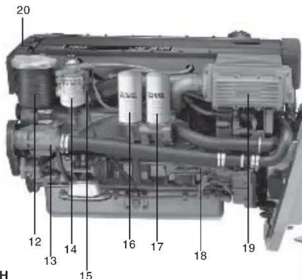 VOLVO D4 - D6 avec transmission, tribord - 1