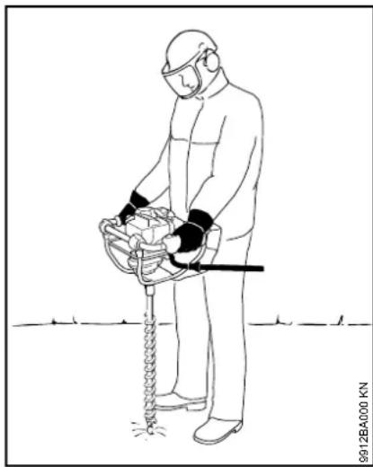 STIHL BT 131 - Tenuta e guida dell'apparecchiatura - 1