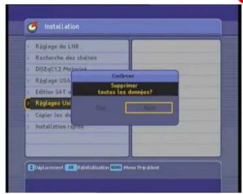 TRIAX TSR 9010 - Réglages usine : Revenir à la configuration d'usine - 2