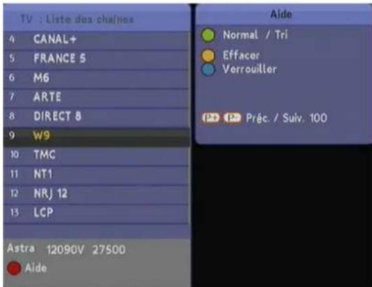 TRIAX TSR 9010 - La liste des chaînes - 1
