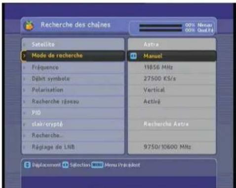TRIAX TSR 9010 - Recherche des chaînes d'un transpondeur donné - 1