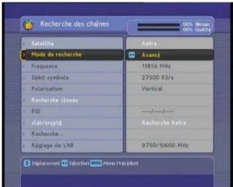 TRIAX TSR 9010 - Recherche d'une chaîne d'un transpondeur - 1