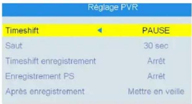 TRIAX TR 63 - Réglage PVR - 1