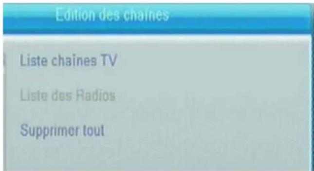 TRIAX TR 43 - Menu édition chaînes - 1