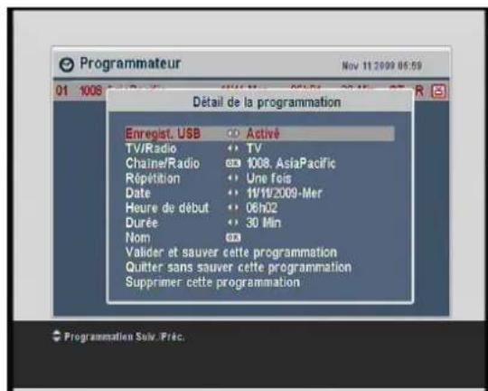 TRIAX THR 9500 - Menu « Programmateur » - 1