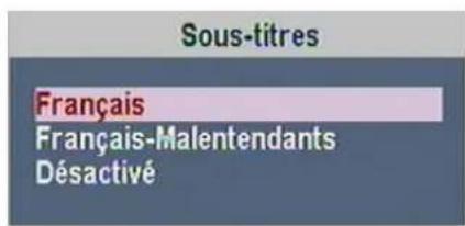 TRIAX THR 9500 - Sélectionner et afficher les sous-titres - 1