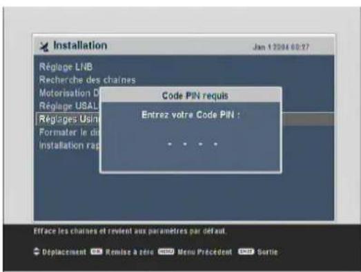 TRIAX THR 9500 - Reglages usine - 1