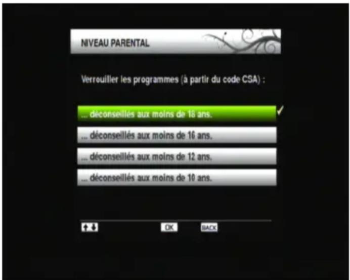 TRIAX THR 9700 - Niveau parental - 1