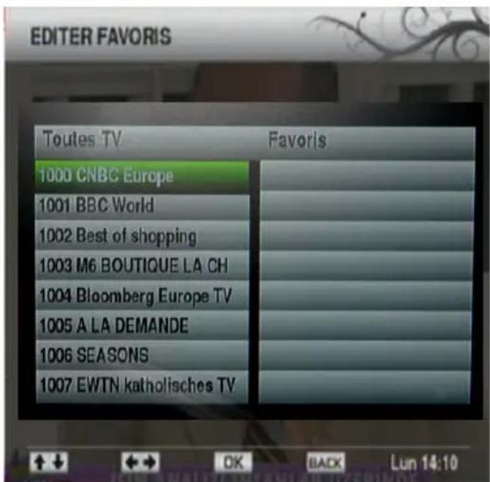 TRIAX THR 9700 - Réglage des chaînes favorites - 1