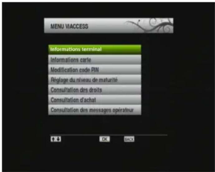 TRIAX THR 9700 - Utilisation d'une carte d'accès conditionnel : Système d'accès conditionnel intégré Viaccess - 1