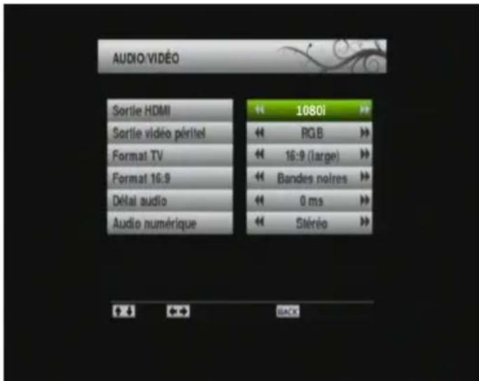 TRIAX THR 9700 - Réglages sorties - 1