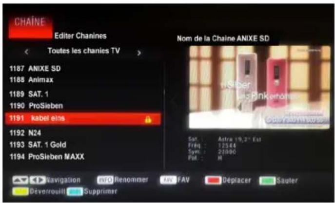 TELEFUNKEN TDSC 330 BU - CONFIGURATION DES CHÂINES (Verrouiller/Déverrouiller une châne) - 1