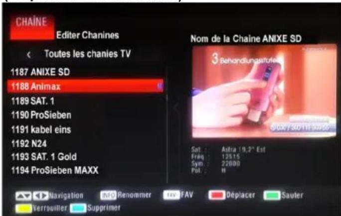 TELEFUNKEN TDSC 330 BU - CONFIGURATION DES CHÂINES (Déplacer des chaînes) - 1
