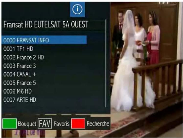 SERVIMAT Sirius HD (Fransat) - LA LIST DES CHAINES PAR LA TOUCHE OK - 1