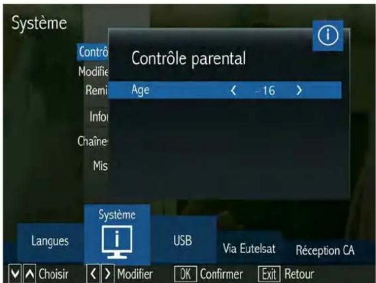 SERVIMAT Sirius HD (Fransat) - LE SOUS-MENU SYSTEME (Contrôle parental) - 1