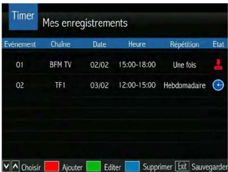 SERVIMAT Sirius HD (Fransat) - LE SOUS MENU GUIDE (Gestion des enreg.) - 1