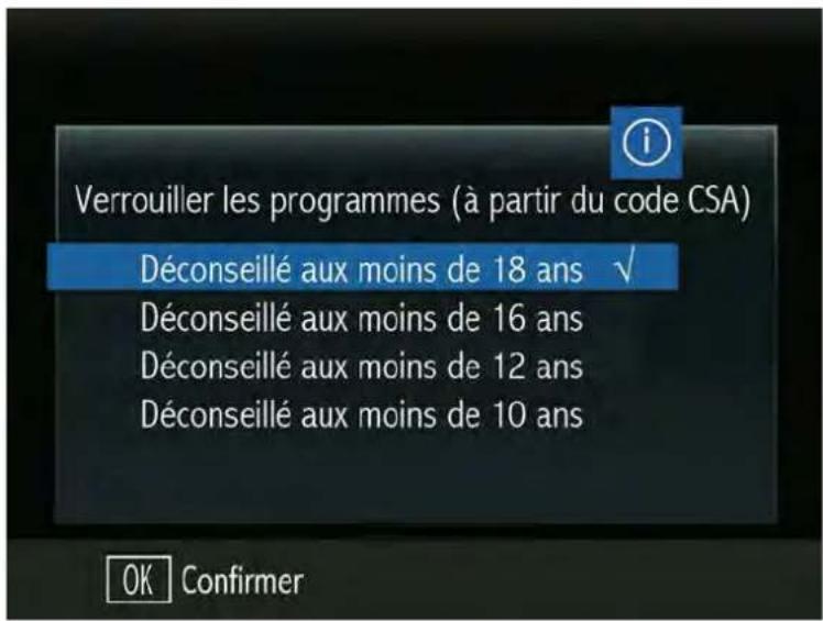 SERVIMAT TSV76HDU - SELECTION DE L'AGE DE PROTECTION - 1