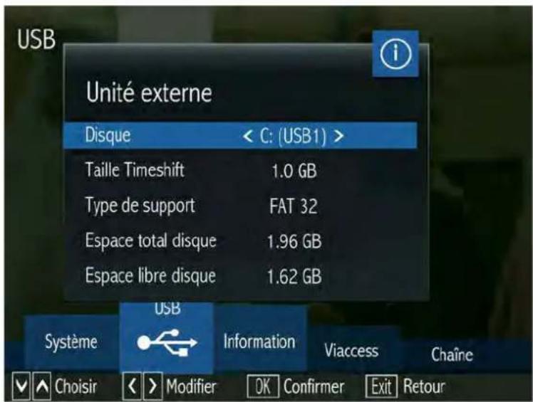 SERVIMAT TSV76HDU - LE SOUS MENU USB (unité externe) - 1