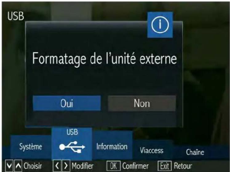SERVIMAT TSV76HDU - LE SOUS MENU USB (formatage de I'unité externe) - 1