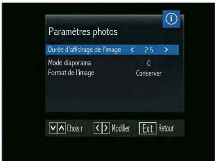 SERVIMAT TSV76HDU - LE SOUS MENU USB (Paramètres photo) - 1
