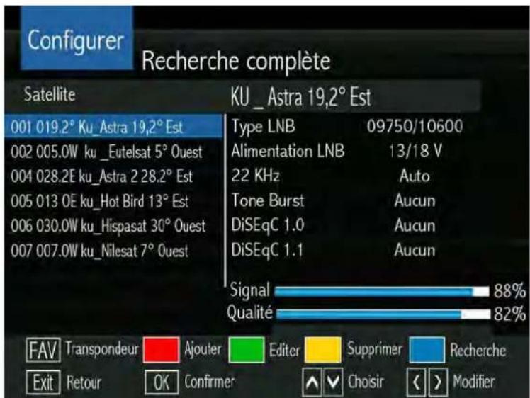 SERVIMAT TSV76HDU - LE SOUS MENU CONFIGURATION (recherche complète des chaînes) - 1