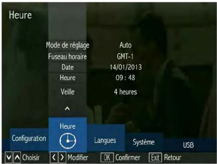 SERVIMAT TSV76HDU - LE SOUS MENU HEURE (paramétrage de l'heure) - 1