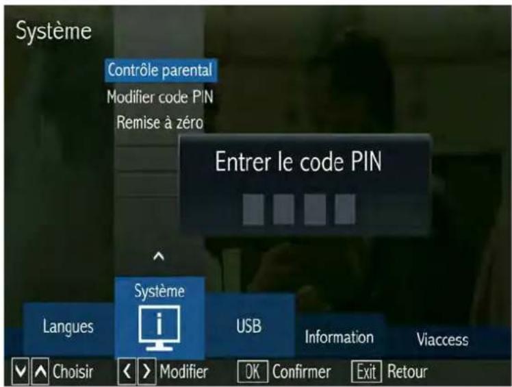 SERVIMAT TSV76HDU - LE SOUS MENU SYSTEME (contrôle parental) - 1