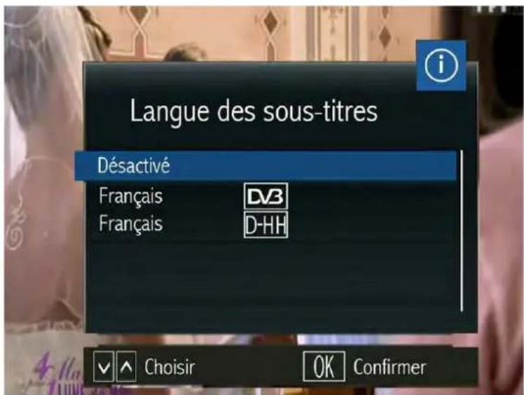 SERVIMAT TSV76HDU - LE MENU LANGUE DES SOUS-TITRES - 1