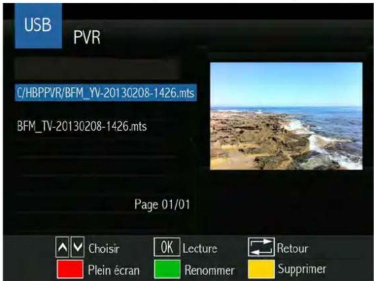 SERVIMAT TSV76HDU - LE SOUS MENU USB (PVR/Unité externe) - 1