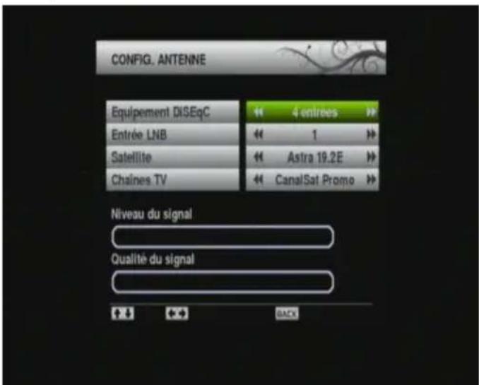 SEDEA ST5000HD - Configuration de l'antenne - 1